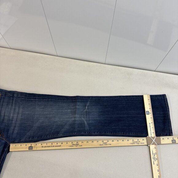 7 for All Mankind Jeans Womens 31 Blue Low Rise Bootcut Denim Made in USA 31x32 - Picture 9 of 12